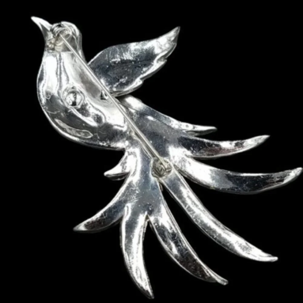 Authentic Art Deco Pave’ Rhinestone Bird Brooch